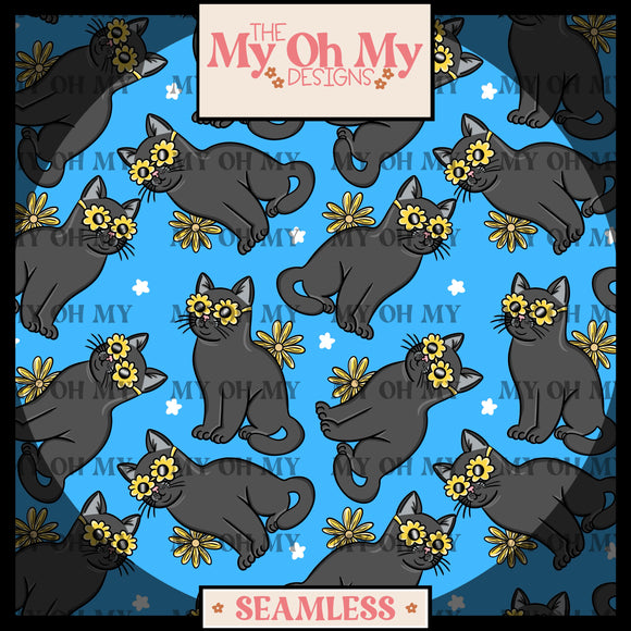 Flower Sunglasses Cat - Seamless File
