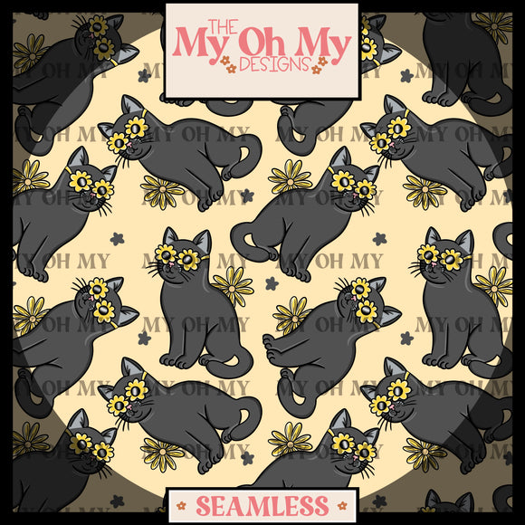Flower Sunglasses Cat - Seamless File
