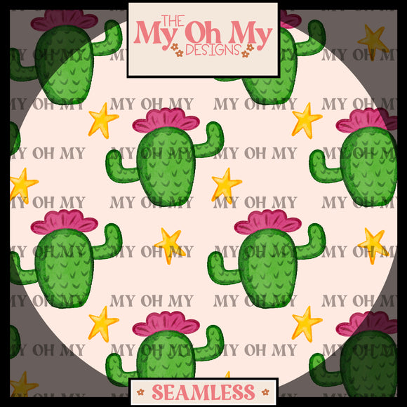 Watercolor Cactus - Seamless File
