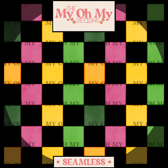 Watercolor Checkerboard - Seamless File
