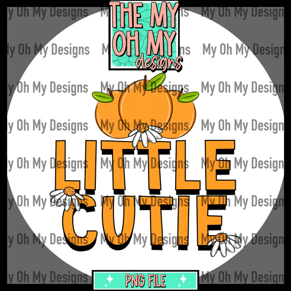 Little Cutie, Orange, Flower - PNG File