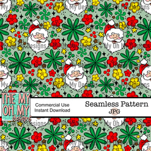 Christmas Floral, Santa - Seamless File