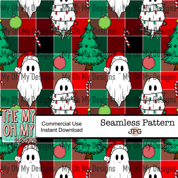 Christmas Ghost, Winter, Spooky - Seamless File