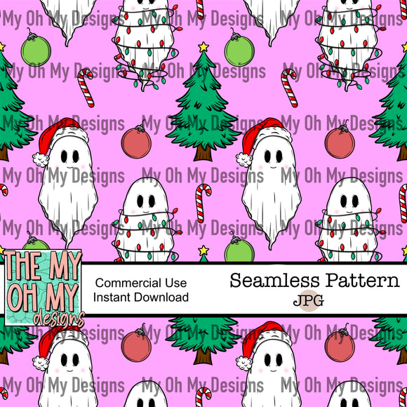 Christmas Ghost, Winter, Spooky - Seamless File