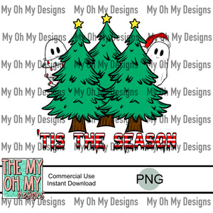 Tis the season, Christmas Ghost, Winter, Spooky - PNG File