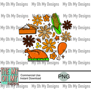 Thanksgiving flowers, floral - PNG File