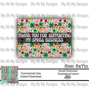 Christmas, - Small Business Package Insert - JPG File