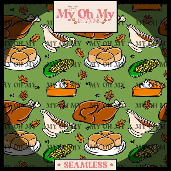 Thanksgiving dinner, foods - Seamless File