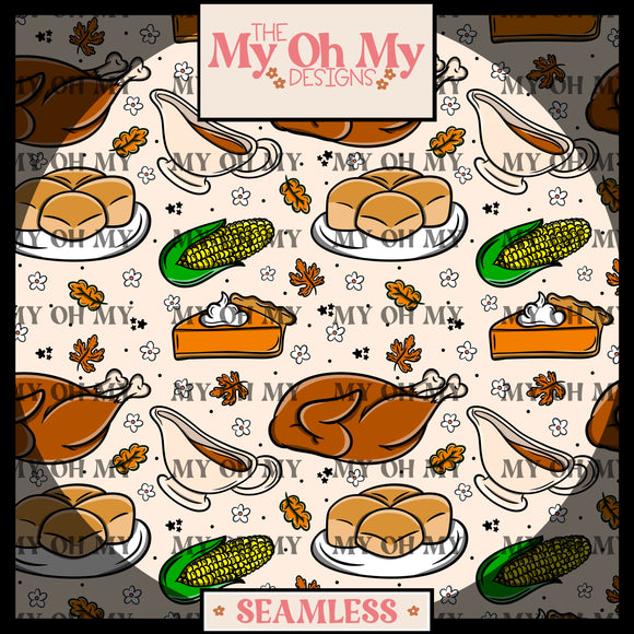 Thanksgiving dinner, foods - Seamless File