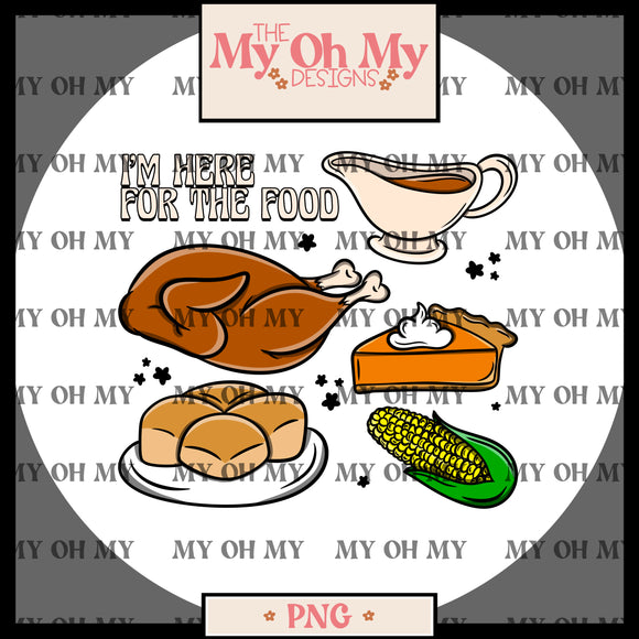 Here for the food, thanksgiving food - PNG File