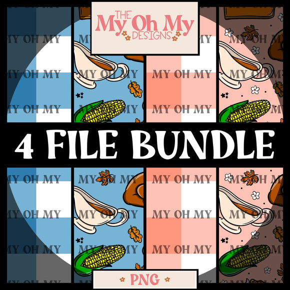 4 Thanksgiving Dinner- Seamless File Bundle