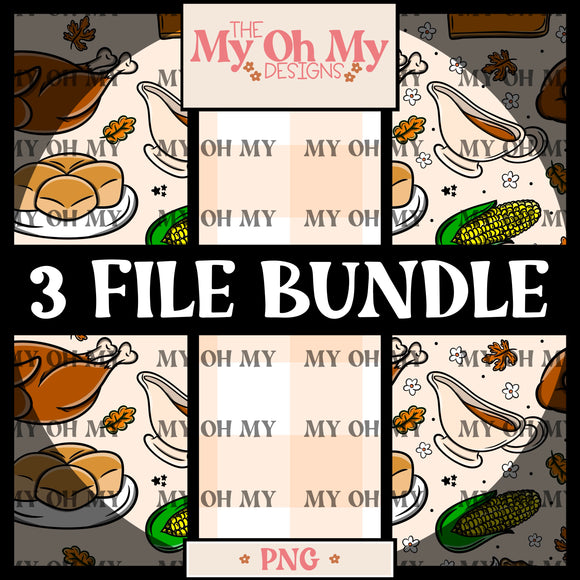 3 Thanksgiving Dinner- Seamless File Bundle