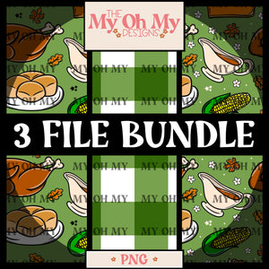 3 Thanksgiving Dinner- Seamless File Bundle