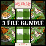 3 Thanksgiving Dinner- Seamless File Bundle