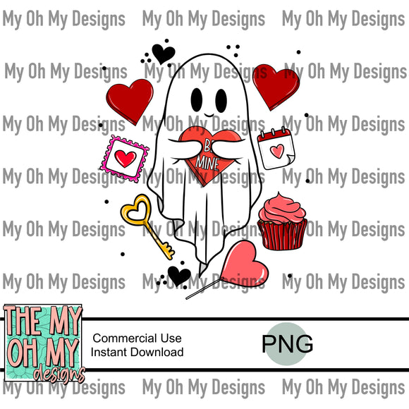 Ghost, Spooky, Valentines Day - PNG File