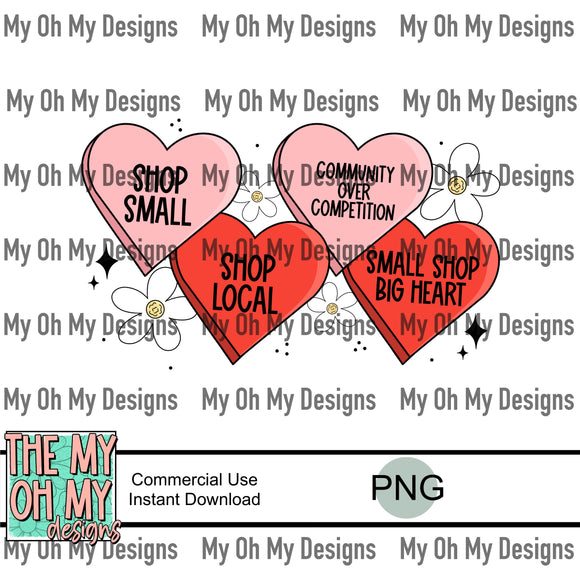 Small Business candy hearts, Valentines Day - PNG File