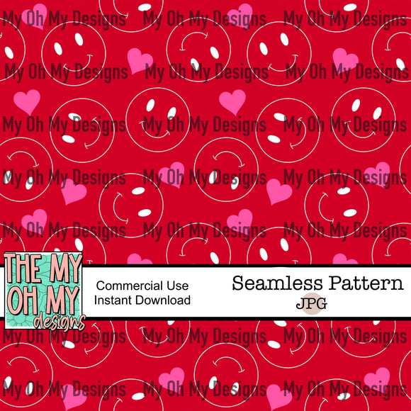 Smile, hearts, Valentines Day - Seamless File