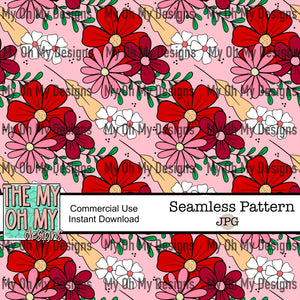 Flowers, Floral, Valentines Day - Seamless File