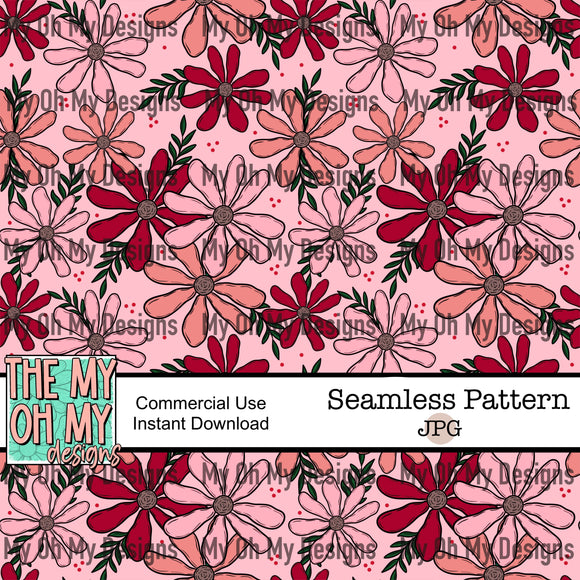 Flowers, Floral, Valentines Day - Seamless File