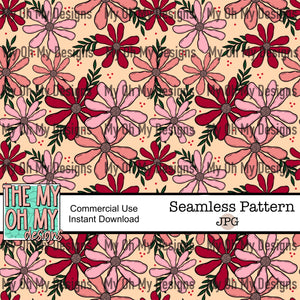 Flowers, Floral, Valentines Day - Seamless File