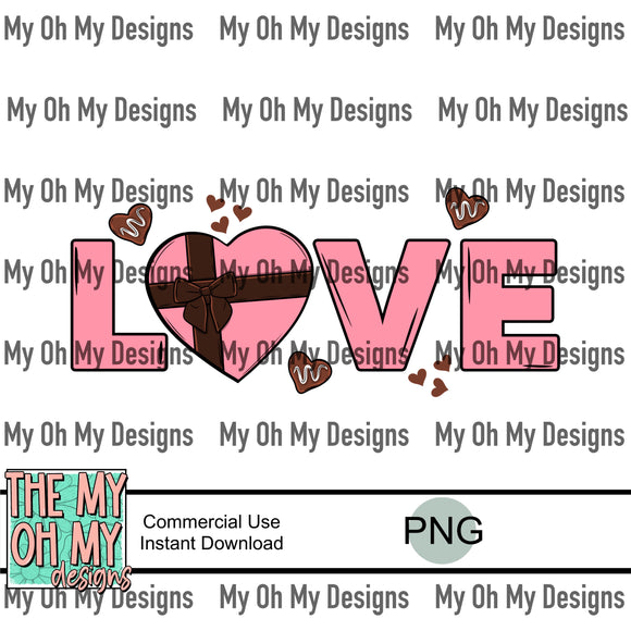 Love, chocolates, Valentines Day - PNG File