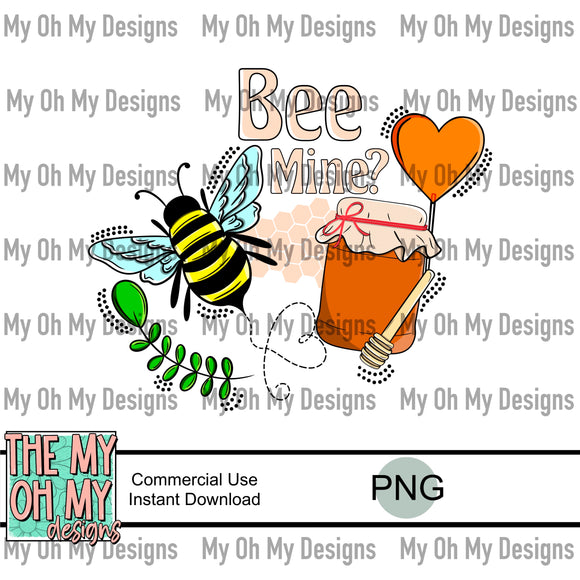 Bee Mine, Honey, Valentines Day - PNG File