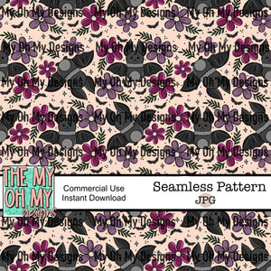 Floral, Flowers, Bat - Seamless File