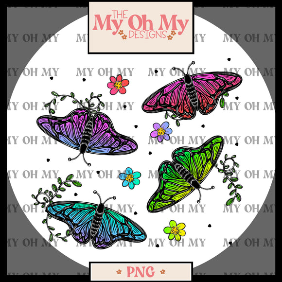 Butterfly, Butterflies, Flowers - PNG File