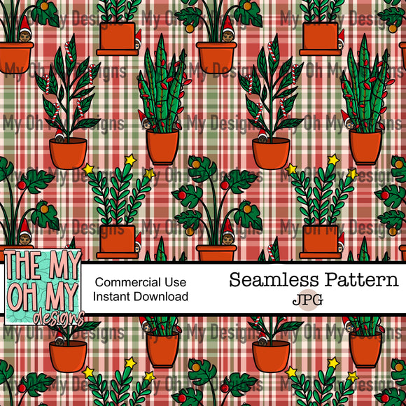 Christmas Elf, houseplants - Seamless File