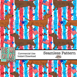 4th of july wiener dogs - Seamless