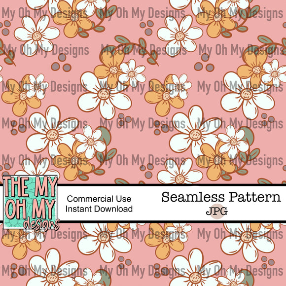 Boho floral, flowers - Seamless File