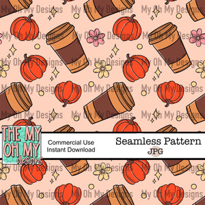 Pumpkin Coffee Flowers - Seamless File