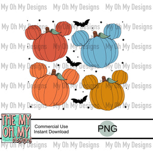 Mouse pumpkins, Halloween - PNG File