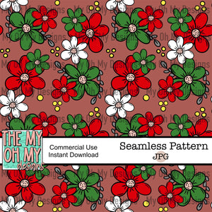 Christmas floral, flowers - Seamless File