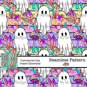 Hippy ghost, rainbow - Seamless File
