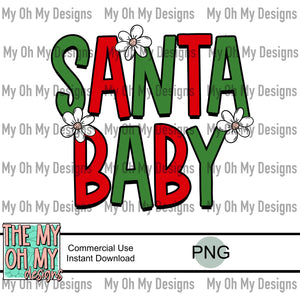 Santa Baby, flowers - PNG File