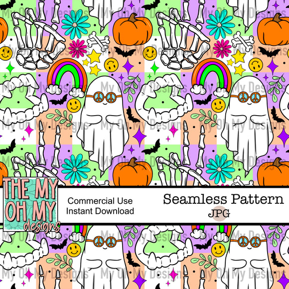 Hippie ghost, Halloween - Seamless File