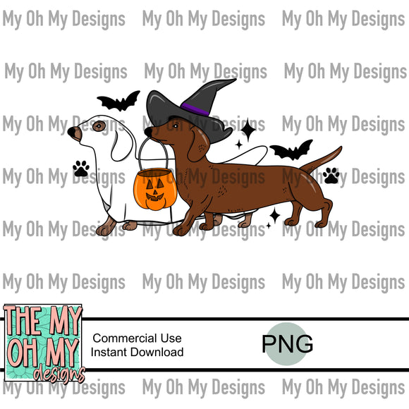 Happy Halloweenie, weirder dog, dachshund - PNG File