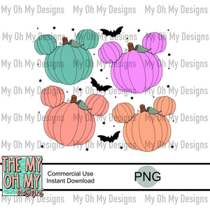 Mouse pumpkins, Halloween - PNG File