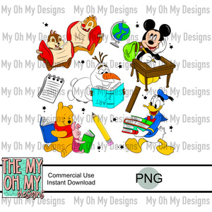 Back to school, character friends - PNG File