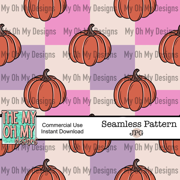 Checkerboard Pumpkins - Seamless File
