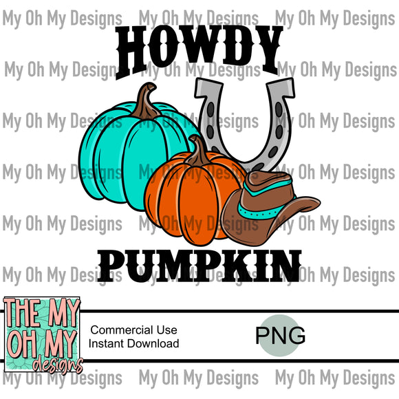 Howdy Pumpkin, pumpkins, western - PNG File