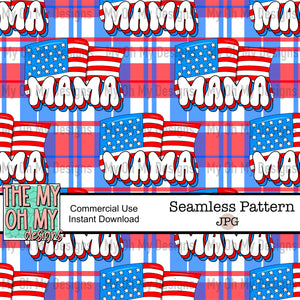 Mama, flag, 4th of july, patriotic - Seamless File