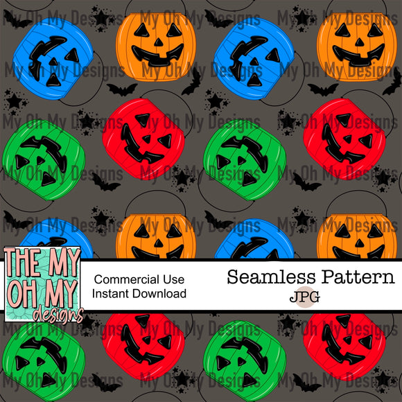 Halloween trick or treat pumpkin baskets - Seamless File