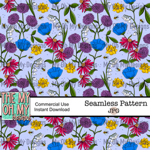 Boho floral, flowers - Seamless File