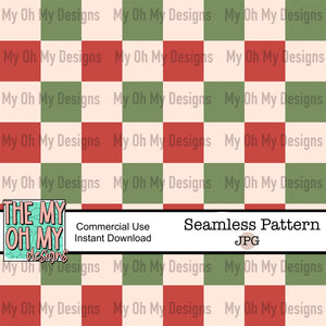 Red Green Tan Checkerboard - Seamless File