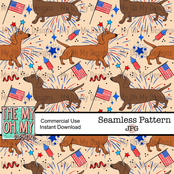 4th of July Weiner Dogs - Sesmless File