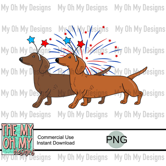 4th of july wiener dogs - PNG File