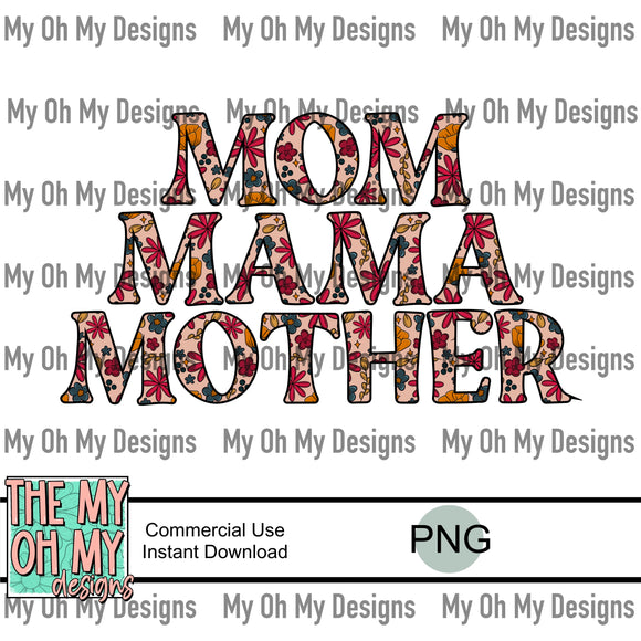 Mom, mama, mother, floral, flowers - PNG File