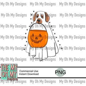 Halloween dog, ghost costume - PNG File